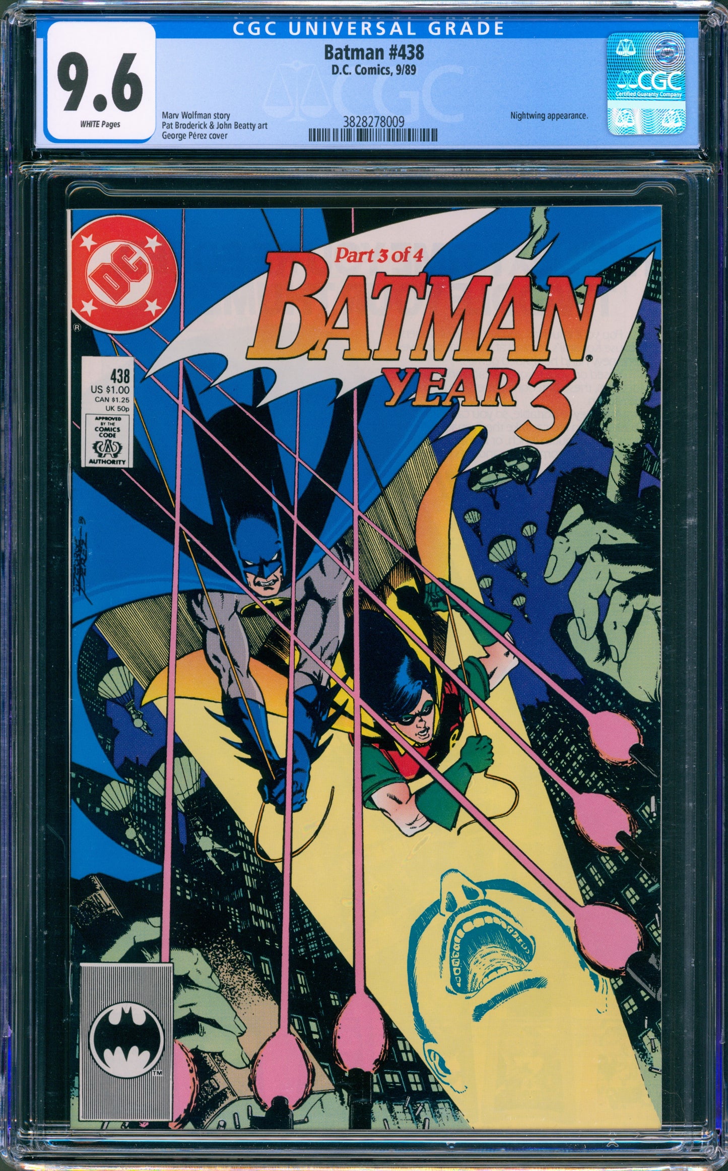 CGC 9.6 Batman #438 Year 3 Part 3 (1989)