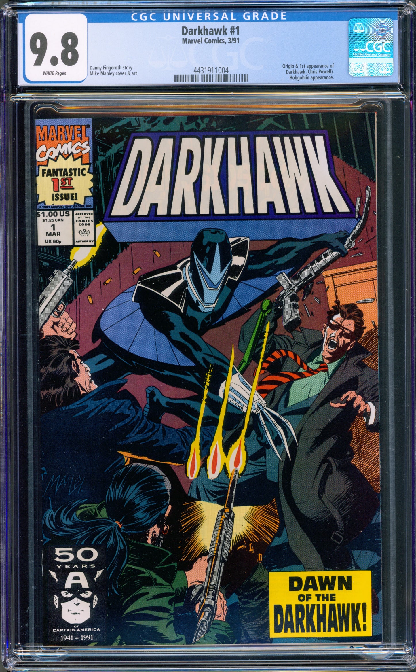 CGC 9.8 Darkhawk #1 (1991) 1st Appearance