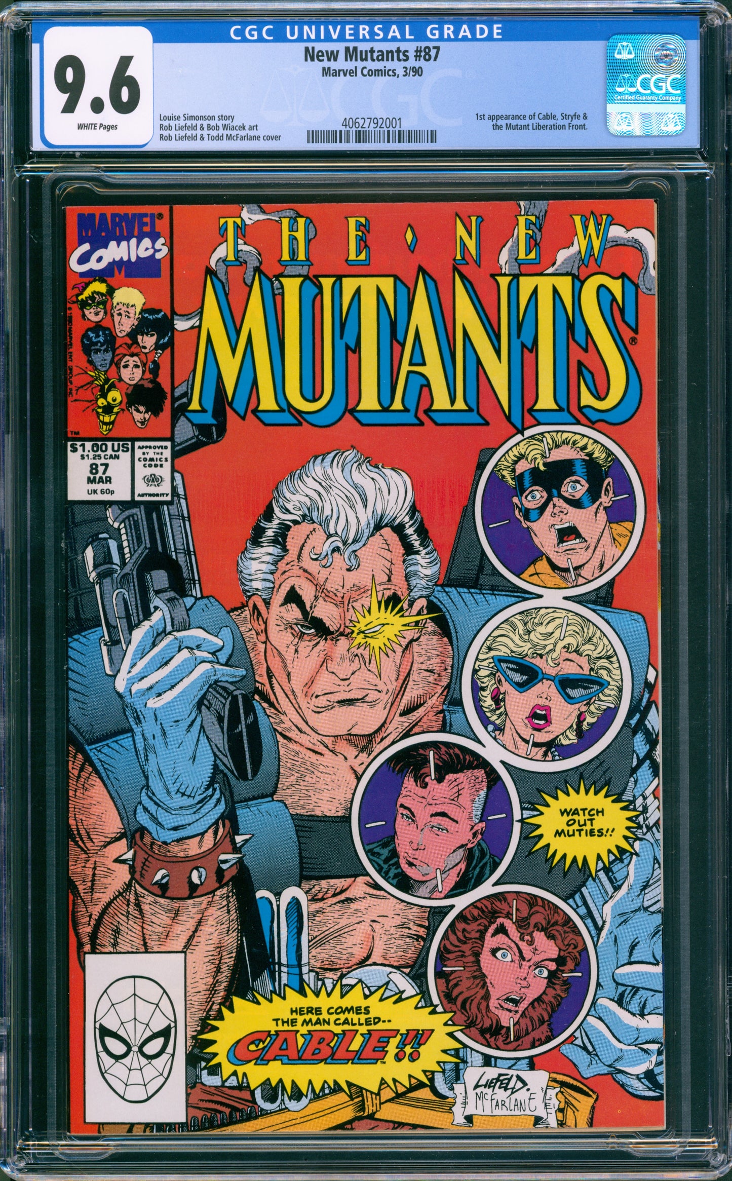 CGC 9.6 New Mutants #87 (1st Cable)