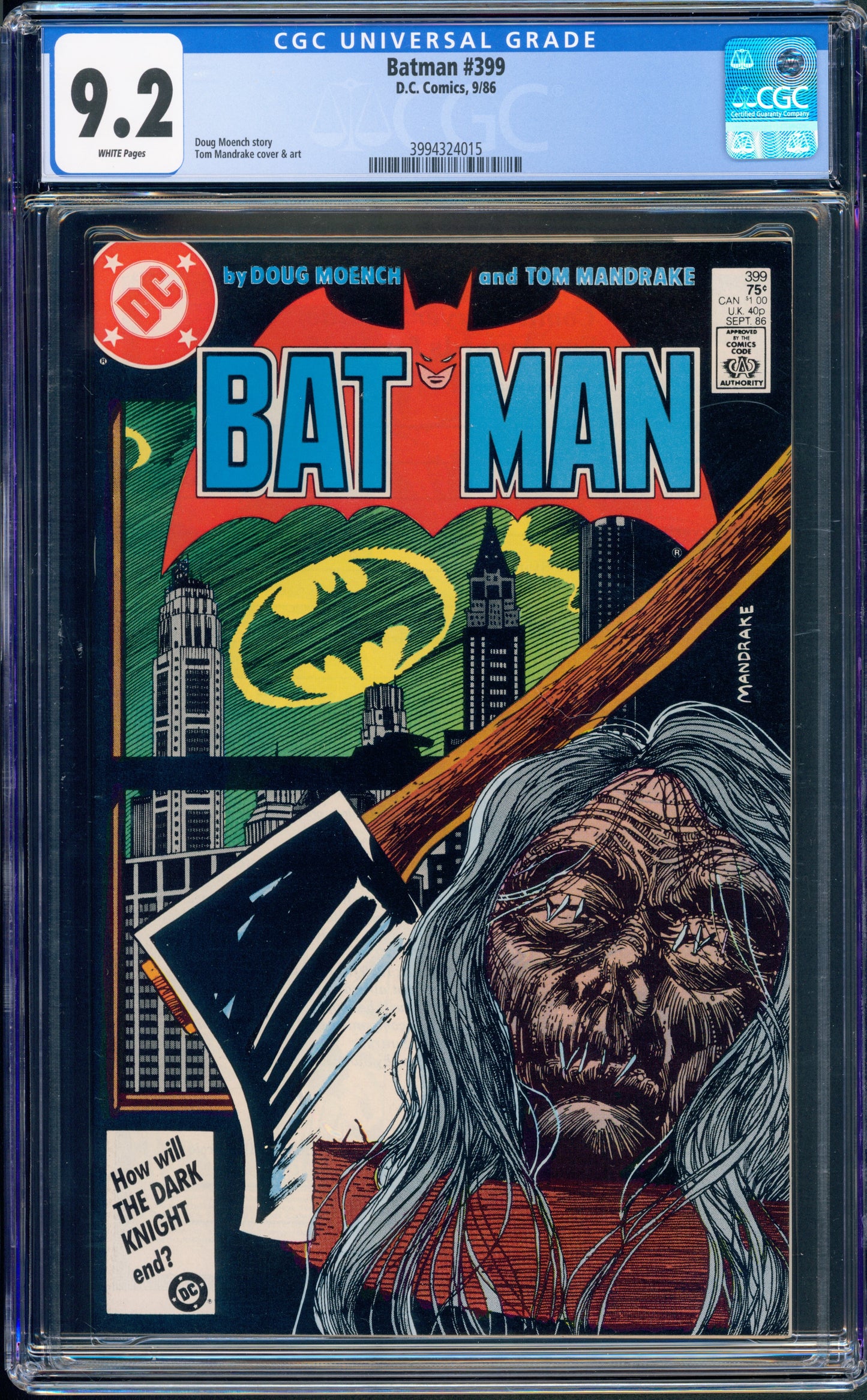 CGC 9.2 Batman #399