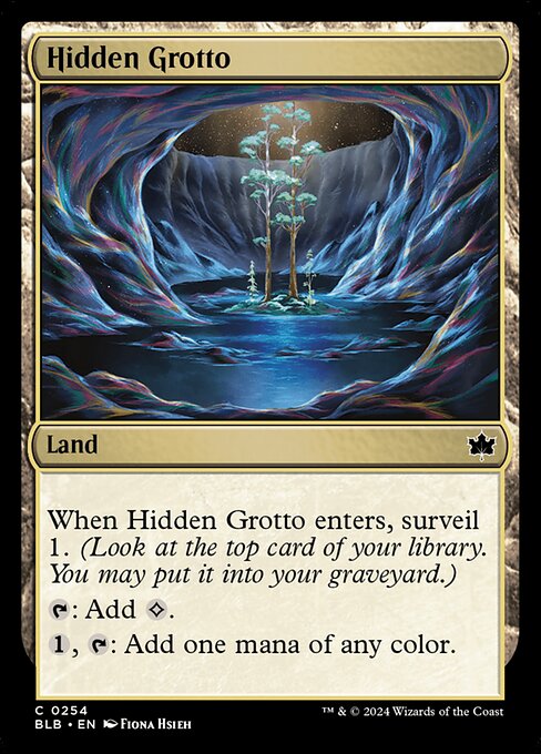 Hidden Grotto - Bloomburrow (BLB) #254 [Foil]
