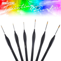 Pixiss - PIXISS Fine Tip Miniature Brushes - 6PC