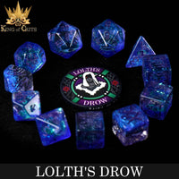DNDDICEWHOLESALE.COM - Lolth's Drow - 11 Dice Set