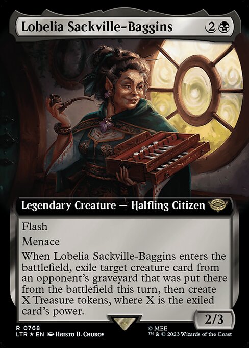 Lobelia Sackville-Baggins - The Lord of the Rings: Tales of Middle-earth (LTR) #768 [Foil] [Foil]