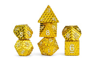 FanRoll by Metallic Dice Games - D&D Officially Licensed Dragon Scale Metal Dice Set: Gold