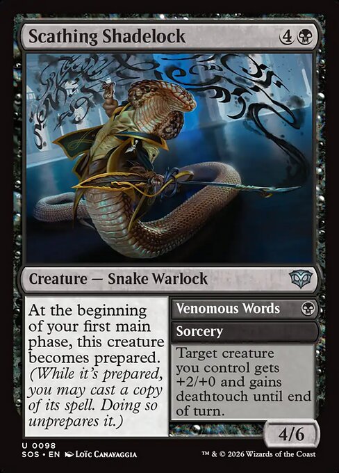 Scathing Shadelock // Venomous Words - Secrets of Strixhaven () #98 [Foil] [Foil]