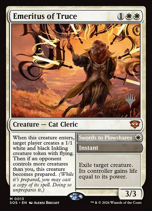 Emeritus of Truce // Swords to Plowshares - Secrets of Strixhaven Promos (PSOS) #13p