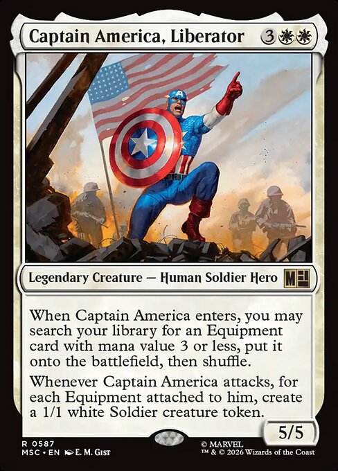 Captain America, Liberator - Marvel Super Heroes Commander () #587 [Foil] [Foil]