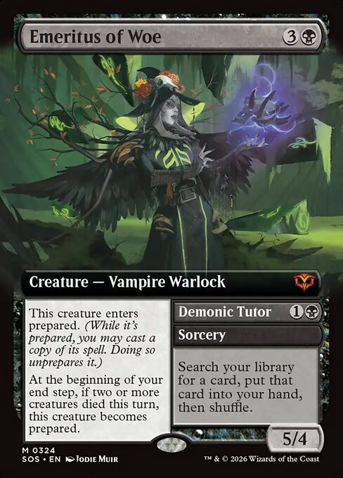 Emeritus of Woe // Demonic Tutor - Secrets of Strixhaven () #324 [Foil] [Foil]