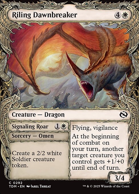 Riling Dawnbreaker // Signaling Roar - Tarkir: Dragonstorm () #292 [Foil] [Foil]