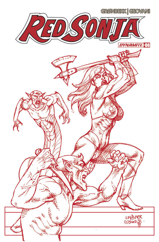 Red Sonja 2023 #6 Cover Q 10 Copy Foc Variant Edition Linsner Fiery Red L