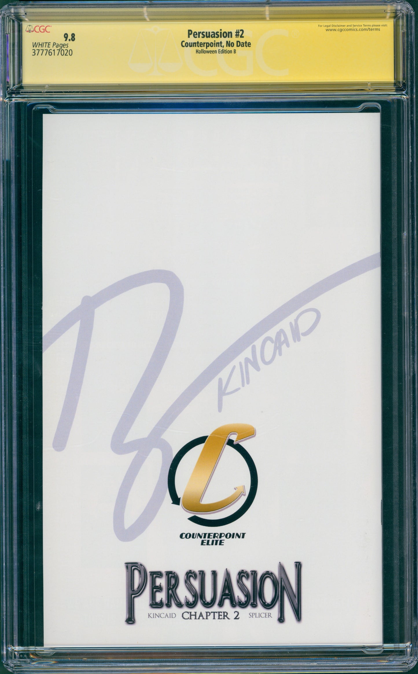 CGC 9.8 Persuasion #2 Halloween Edition B (Signed)