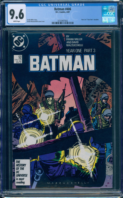 CGC 9.6 Batman #406 Year 1 Part 3