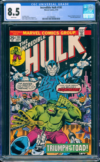 CGC 8.5 Incredible Hulk #191