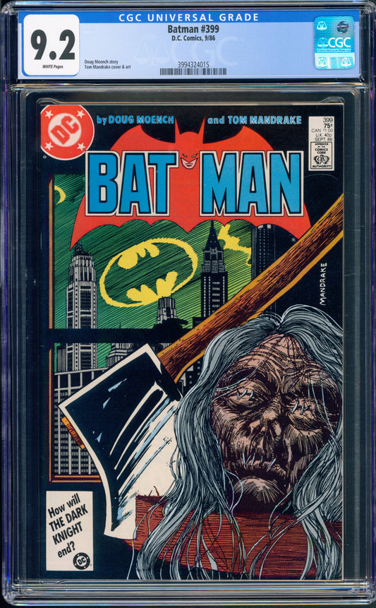 CGC 9.2 Batman #399