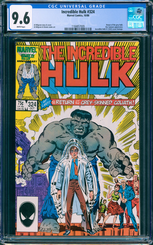CGC 9.6 Incredible Hulk #324 (Grey Hulk)