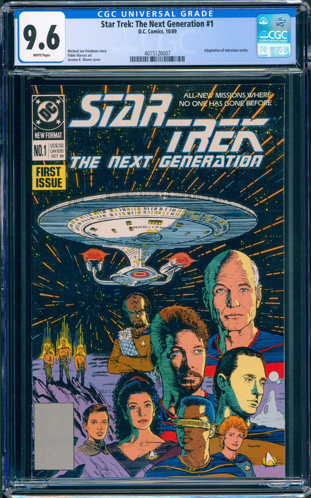 CGC 9.6 Star Trek Next Generation #1 1989 (BEN)