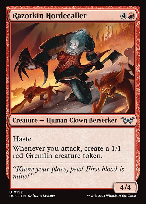 Razorkin Hordecaller - Duskmourn: House of Horror (dsk) #152 [Foil] [Foil]