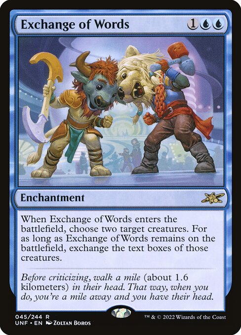 Exchange of Words - Unfinity () #45 [Foil] [Foil]