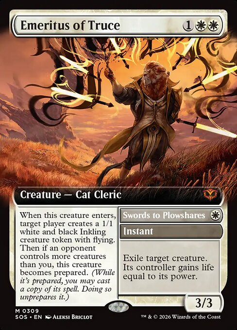 Emeritus of Truce // Swords to Plowshares - Secrets of Strixhaven () #309 [Foil] [Foil]