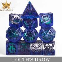 DNDDICEWHOLESALE.COM - Lolth's Drow - 11 Dice Set