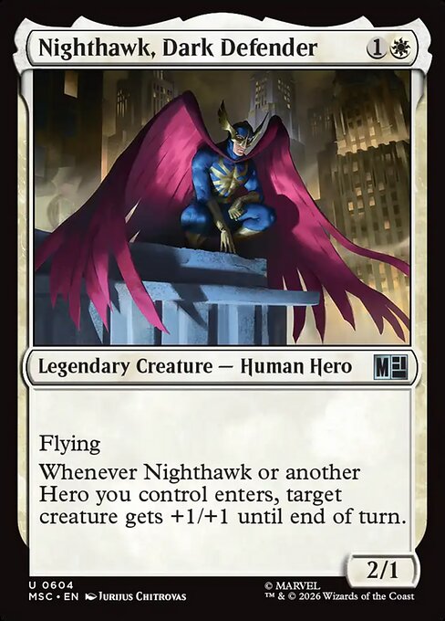 Nighthawk, Dark Defender - Marvel Super Heroes Commander () #604 [Foil] [Foil]