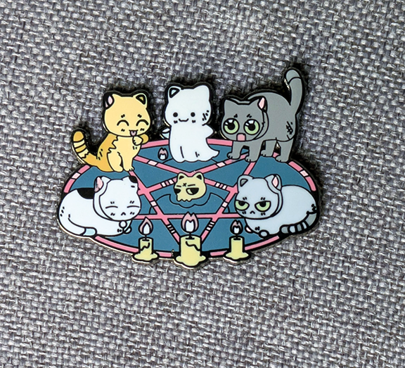 Mimic Gaming Co - Pentagram Cats Hard Enamel Pin -1.5"