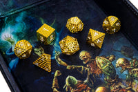 FanRoll by Metallic Dice Games - D&D Officially Licensed Dragon Scale Metal Dice Set: Gold