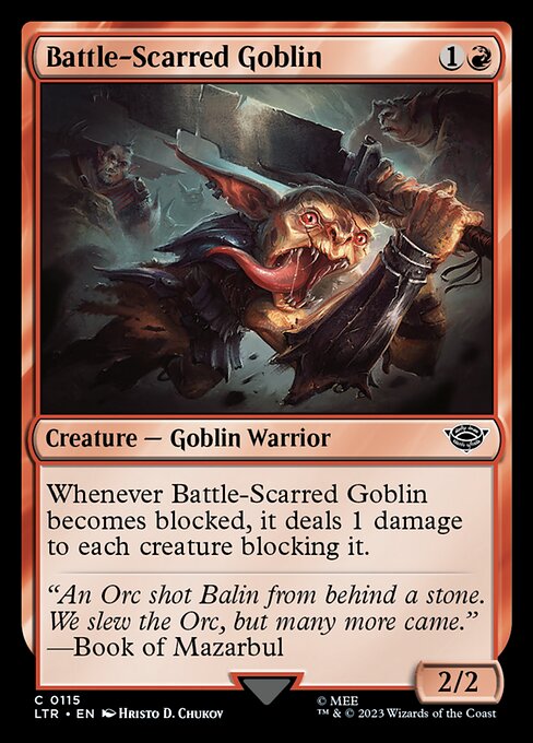 Battle-Scarred Goblin - The Lord of the Rings: Tales of Middle-earth (ltr) #115 [Foil] [Foil]