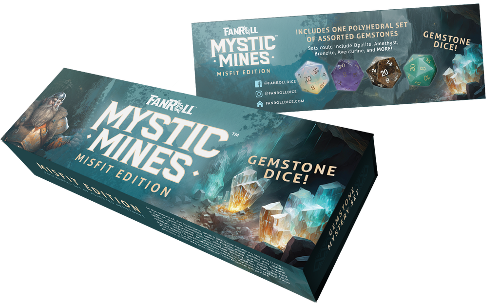 FanRoll by Metallic Dice Games - NEW: Mystic Mines Misfit Gemstone Dice Set
