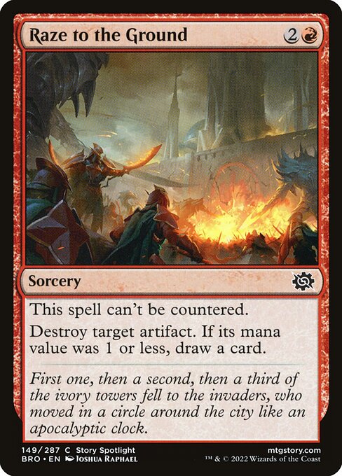 Raze to the Ground - The Brothers' War () #149 [Foil] [Foil]