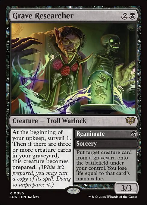 Grave Researcher // Reanimate - Secrets of Strixhaven (SOS) #85 [Foil] [Foil]