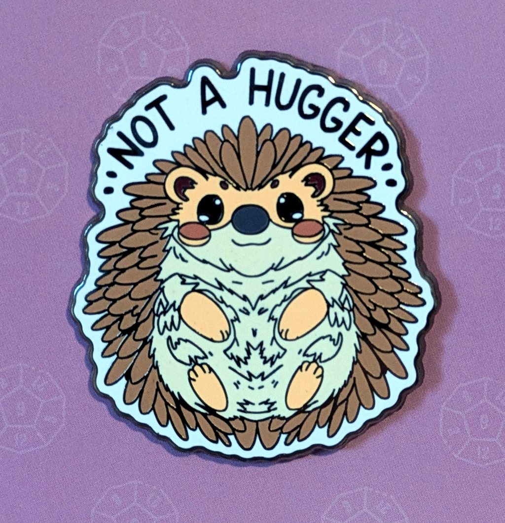 Mimic Gaming Co - Not A Hugger Hedgehog Hard Enamel Pin -1.5"