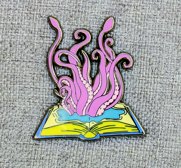 Mimic Gaming Co - Kraken Escaping From Book Hard Enamel Pin -1.5"