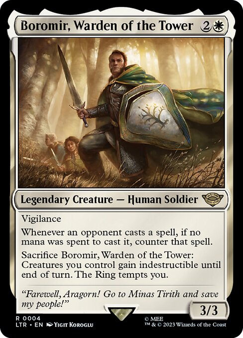 Boromir, Warden of the Tower - The Lord of the Rings: Tales of Middle-earth (LTR) #4 [Foil] [Foil]