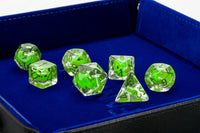 FanRoll by Metallic Dice Games - Dragon Storm Inclusion Resin Dice Set: Green Dragon