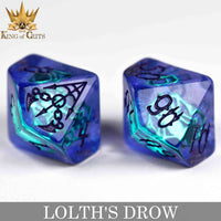 DNDDICEWHOLESALE.COM - Lolth's Drow - 11 Dice Set