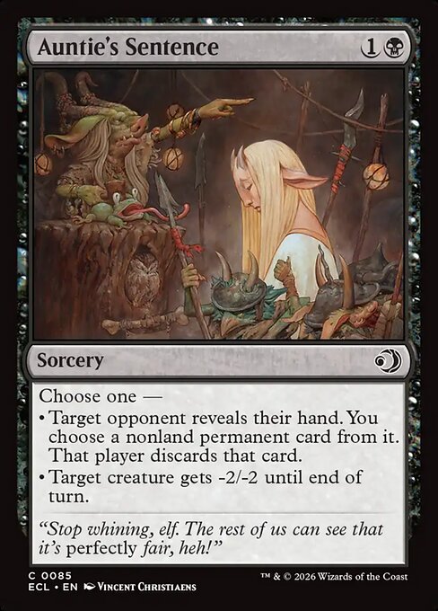 Auntie's Sentence - Lorwyn Eclipsed (ecl) #85 [Foil] [Foil]