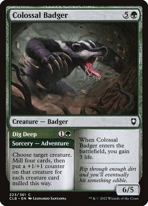Colossal Badger // Dig Deep - Commander Legends: Battle for Baldur's Gate () #223