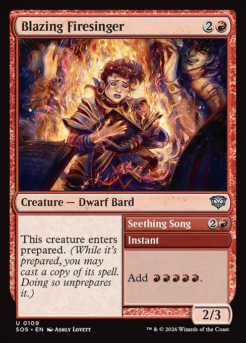 Blazing Firesinger // Seething Song - Secrets of Strixhaven () #109 [Foil] [Foil]