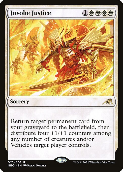 Invoke Justice - Kamigawa: Neon Dynasty (NEO) #21 [Foil] [Foil]