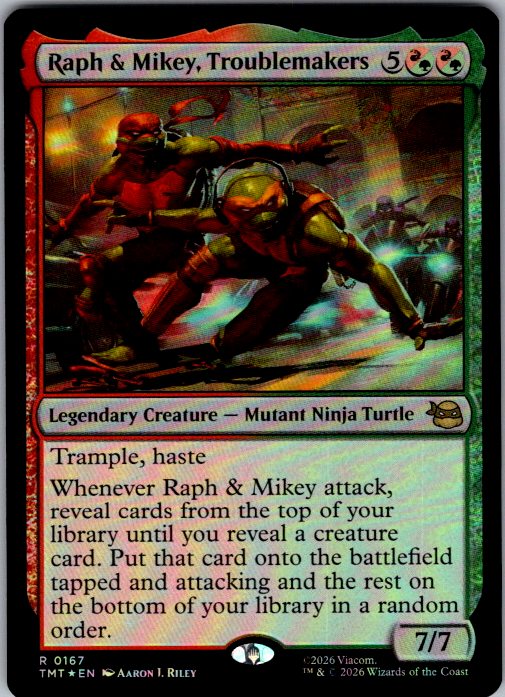 Raph & Mikey, Troublemakers [Foil] - Teenage Mutant Ninja Turtles (TMT) #167 [Foil]