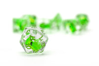 FanRoll by Metallic Dice Games - Dragon Storm Inclusion Resin Dice Set: Green Dragon