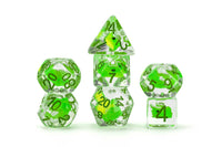 FanRoll by Metallic Dice Games - Dragon Storm Inclusion Resin Dice Set: Green Dragon