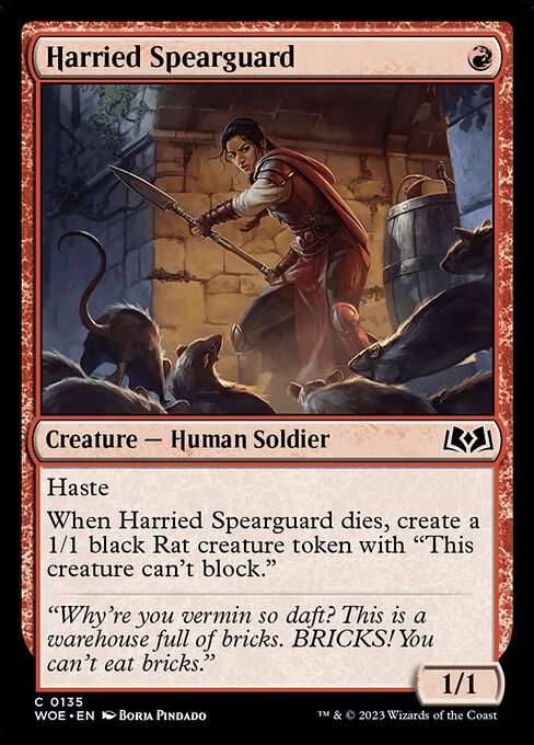 Harried Spearguard - Wilds of Eldraine () #135 [Foil] [Foil]