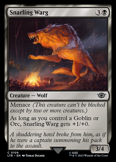 Snarling Warg - The Lord of the Rings: Tales of Middle-earth (ltr) #109 [Foil] [Foil]