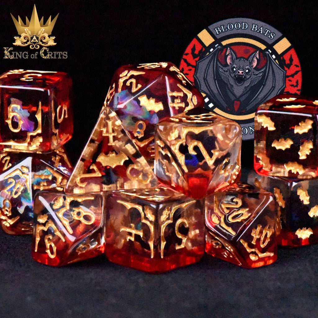 DNDDICEWHOLESALE.COM - Blood Bats & Beyond - 11 Dice Set