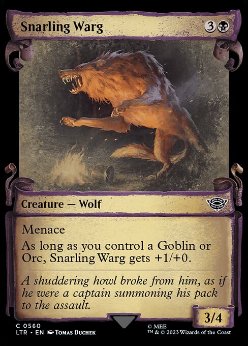 Snarling Warg - The Lord of the Rings: Tales of Middle-earth (ltr) #560 [Foil] [Foil]