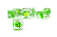 FanRoll by Metallic Dice Games - Dragon Storm Inclusion Resin Dice Set: Green Dragon