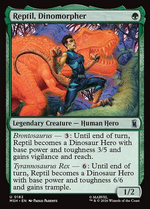 Reptil, Dinomorpher - Marvel Super Heroes () #182 [Foil] [Foil]